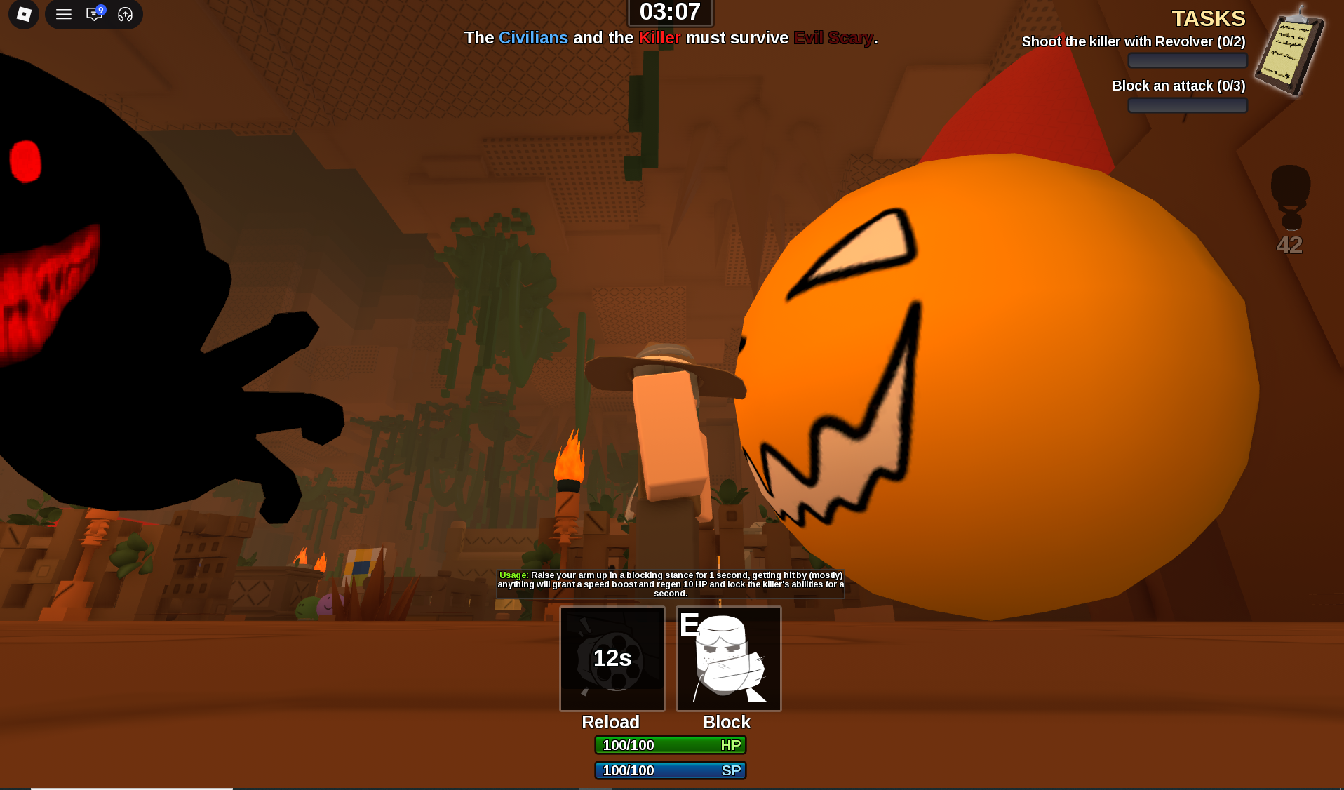Die of Death Roblox gameplay - Survivor vs Pursuer match